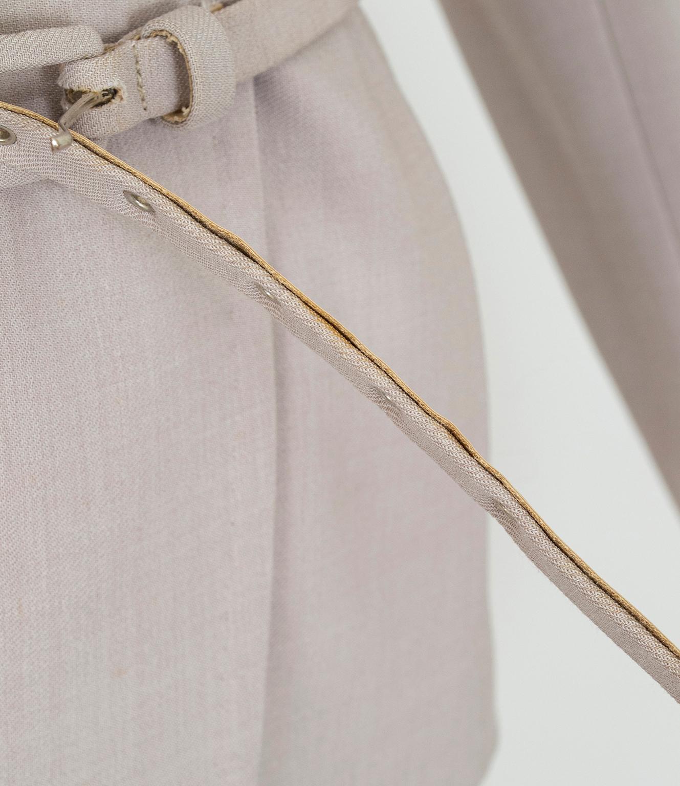 Max Mara - Tailleur in lana e crêpe di seta con cintura - 40-42, anni '90 in vendita 12