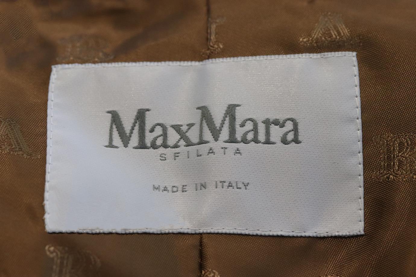 Max Mara Teddy Cropped Camel And Silk Blend Jacket UK 6  In Excellent Condition In London, GB