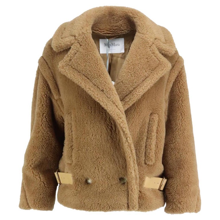 Max Mara Teddy Cropped Camel And Silk Blend Jacket UK 6 For Sale at 1stDibs