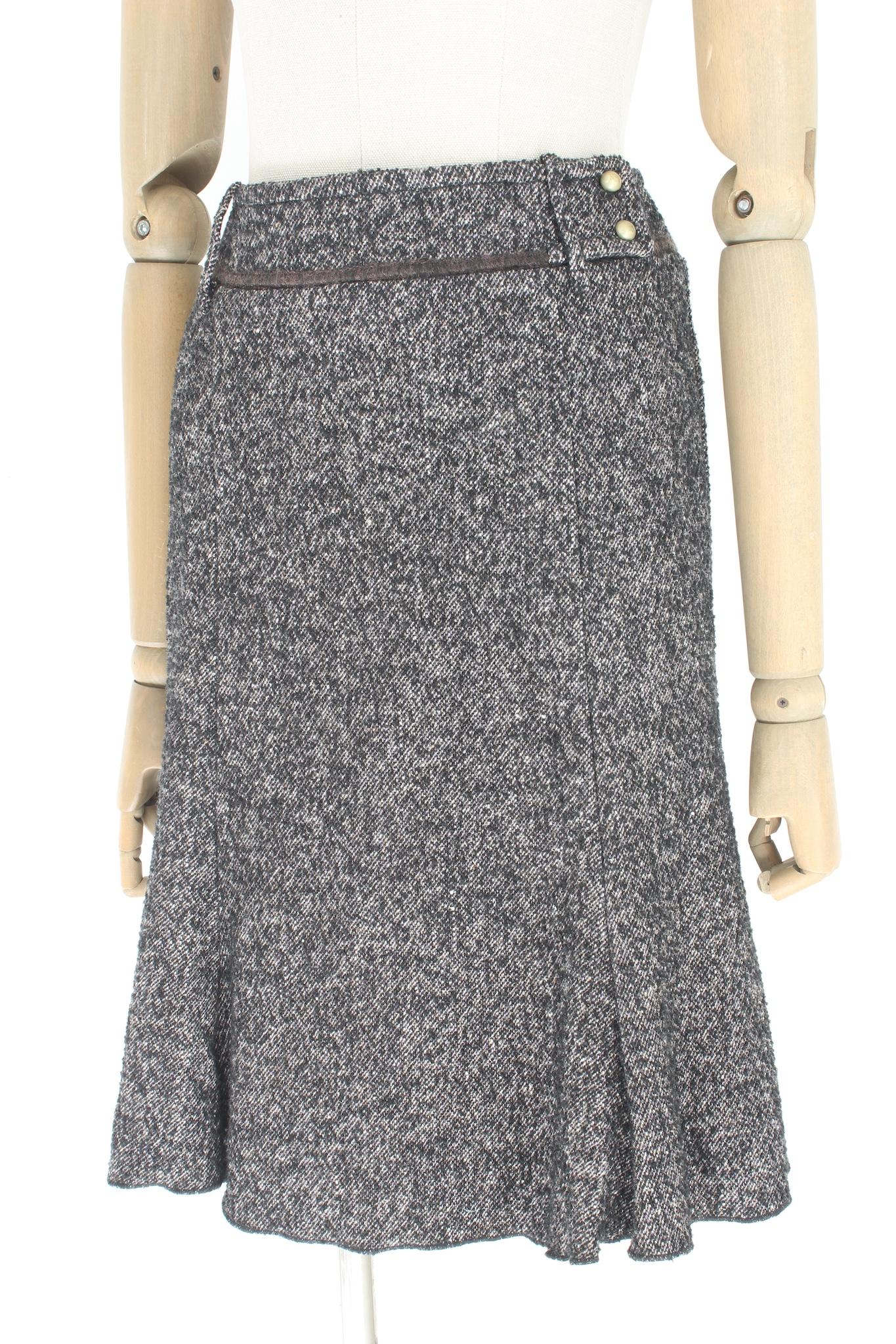 Women's Max Mara Tweed Silk Wool Suit Skirt 2000s