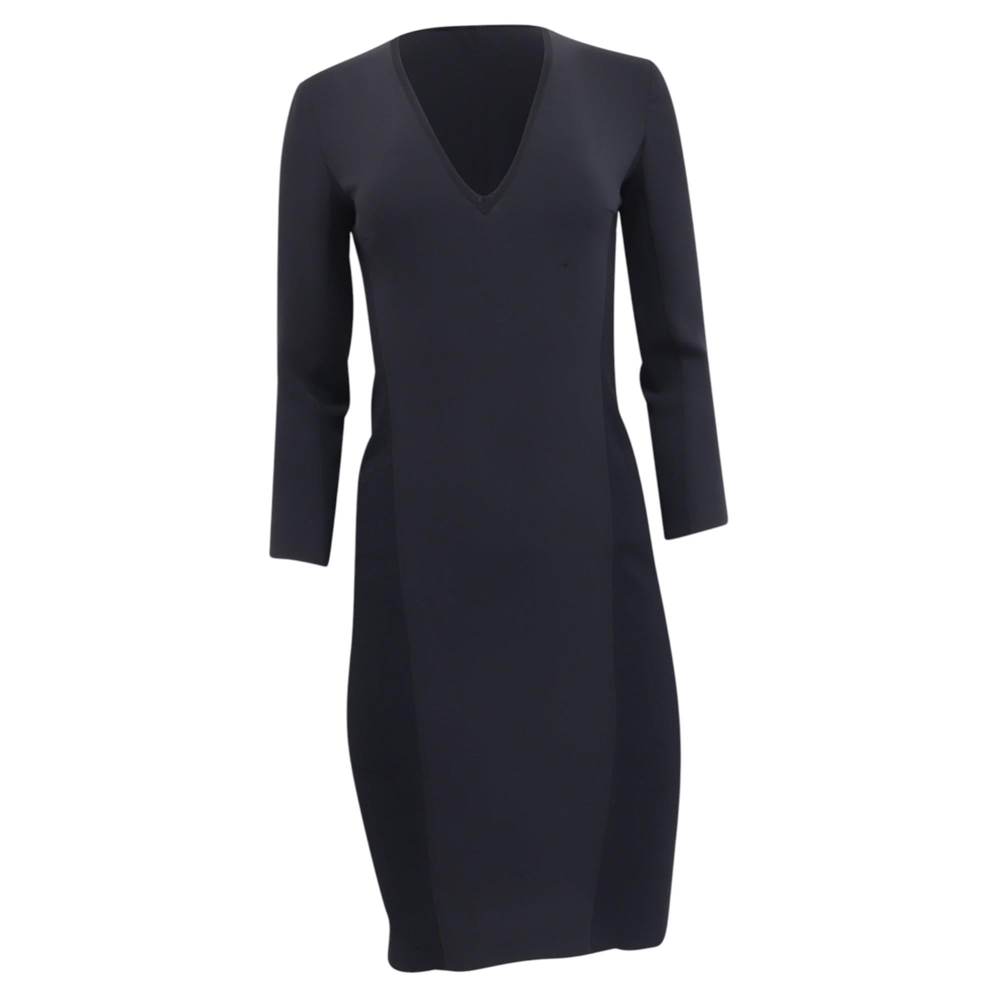 Max Mara – Figurbetontes Minikleid mit V-Ausschnitt und langen Ärmeln aus marineblauem Triacetat
