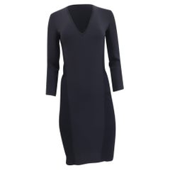 Max Mara – Figurbetontes Minikleid mit V-Ausschnitt und langen Ärmeln aus marineblauem Triacetat