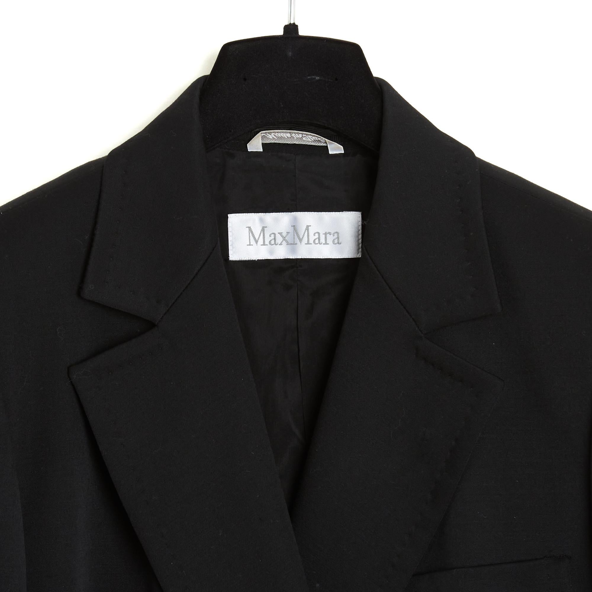 Women's or Men's Max Mara Veste FR40 Black Wool Double Breasted Classic Jacket Blazer UK10 US8 For Sale