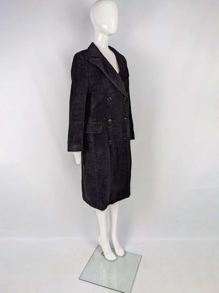 Max Mara Vintage Black Alpaca Wool Pea Coat at 1stDibs
