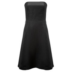 Max Mara Vintage Schwarzes quadratisches trägerloses Kleid Größe S