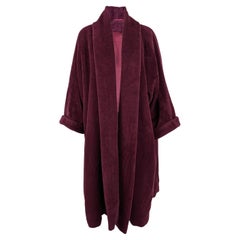 Max Mara Vintage Dramatic Oversized Burgundy Alpaca Mohair & Wool Swing Coat