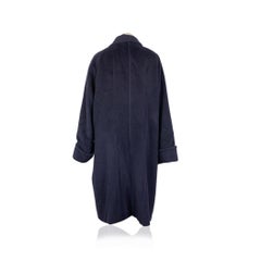 Max Mara Vintage Navy Blue Wool Double Breasted Coat Size 44 IT