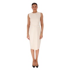 Max Mara Virgin Wool Belted Sheath Dress