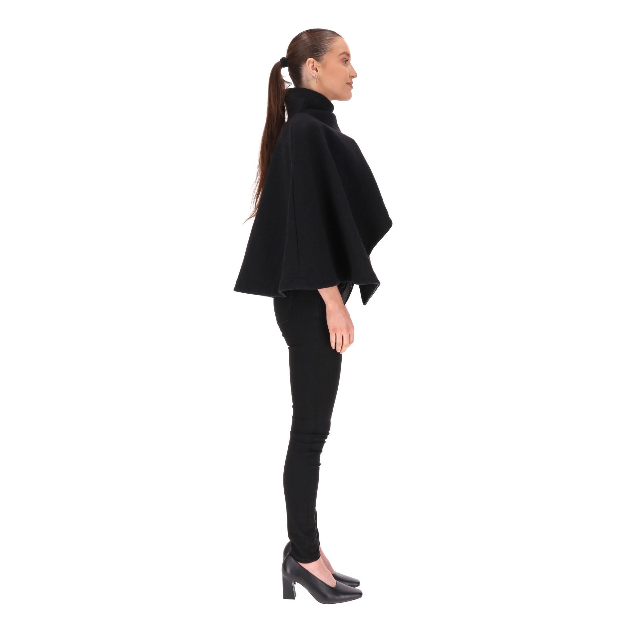 Black Max Mara Virgin Wool Cape