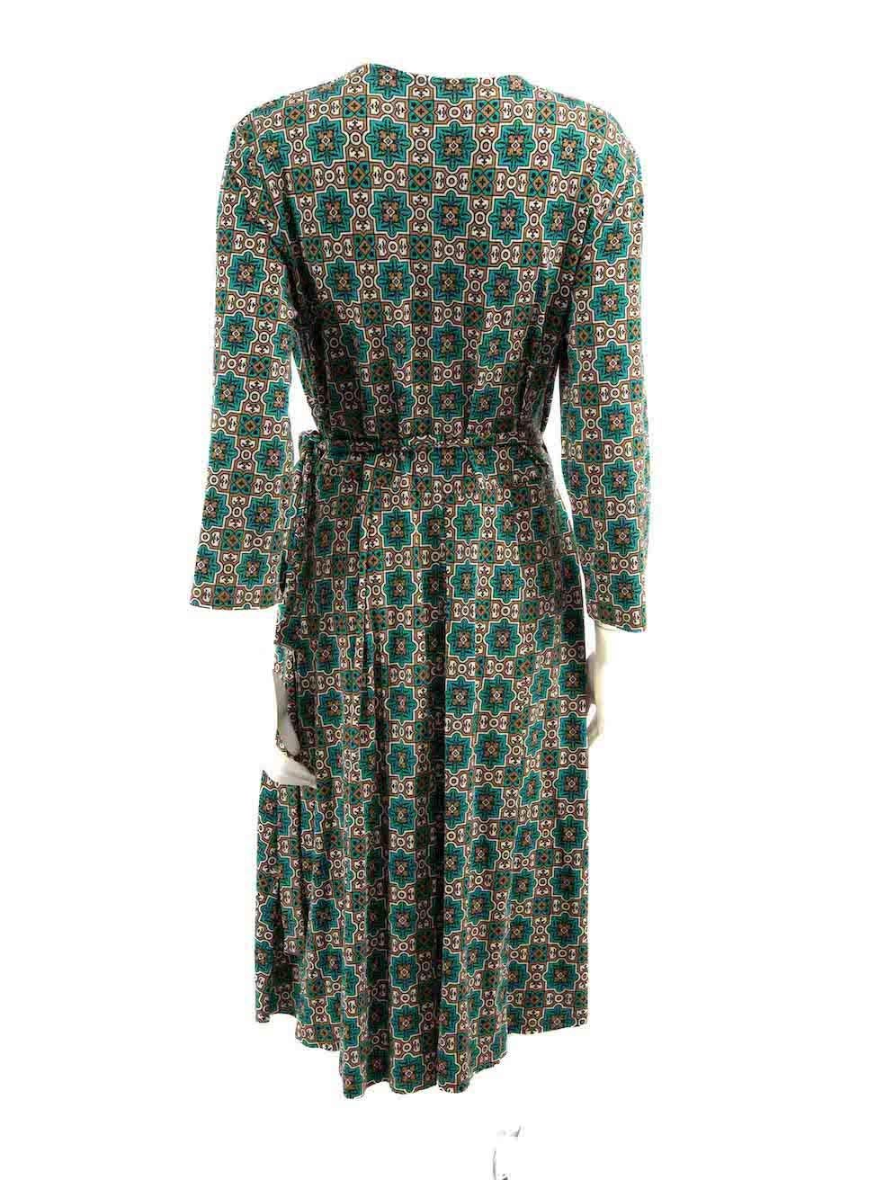 Max Mara Weekend Max Mara Abstract Print Wrap Dress Size XL In New Condition For Sale In London, GB