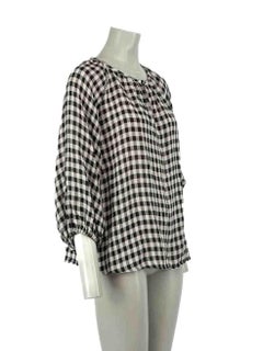Max Mara Weekend Max Mara Black Gingham Top Size XS