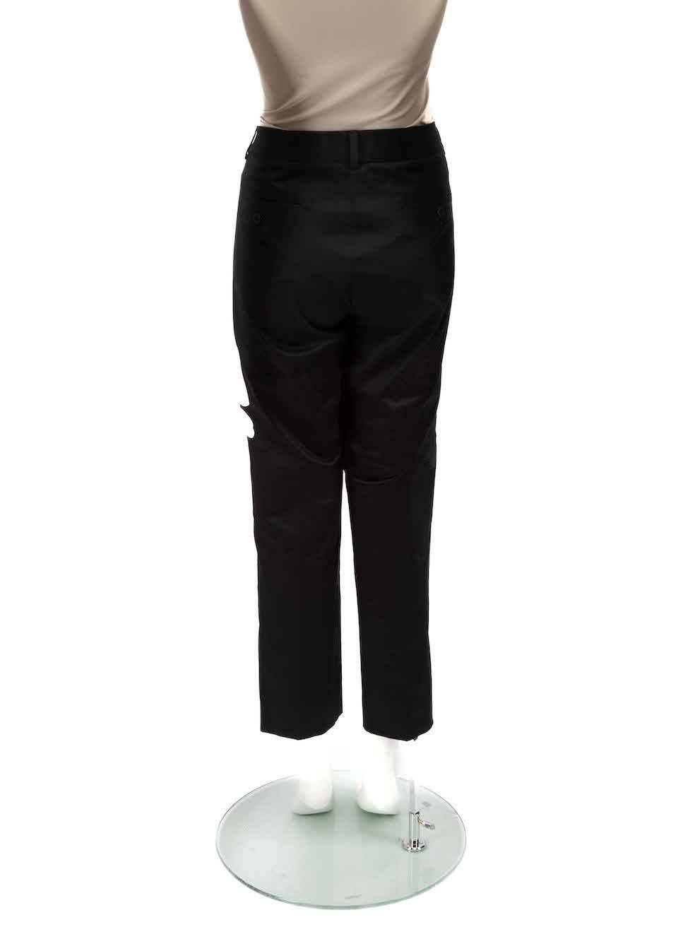 Max Mara Weekend Max Mara Black Low Rise Straight Trousers Size XL In Good Condition For Sale In London, GB