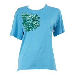 Max Mara Weekend Max Mara Blue Sequin Embellished T-Shirt Size M