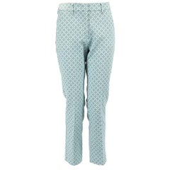 Max Mara Weekend Max Mara Max Mara Blaue Hose mit schlanken Beinen und quadratischem Muster Größe S