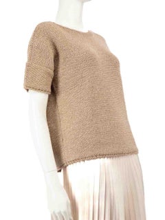 Max Mara Weekend Max Mara Brown Knitted Short Sleeves Jumper Size S