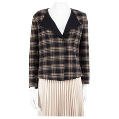 Max Mara Weekend Max Mara Brown Wool Tartan Pattern Jacket Size XL