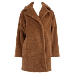 Used Max Mara Weekend Max Mara Brown Wool Teddy Coat Size S