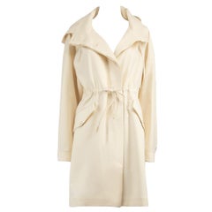 Used Max Mara Weekend Max Mara Ecru Detachable Hood Drawstring Coat Size L
