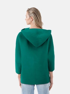 Max Mara Weekend Max Mara Giacca con cappuccio in lana verde taglia XS