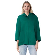 Max Mara Weekend Max Mara Veste oversize à capuche en laine verte Taille XS