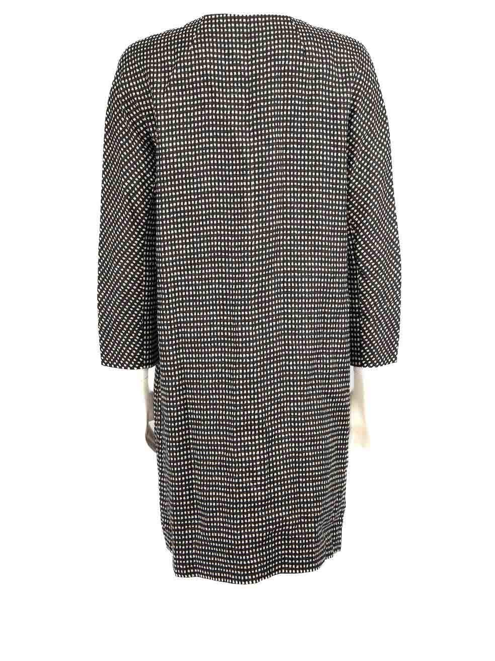 Max Mara Weekend Max Mara Grey Printed Check Mid-Length Coat Size L In New Condition For Sale In London, GB