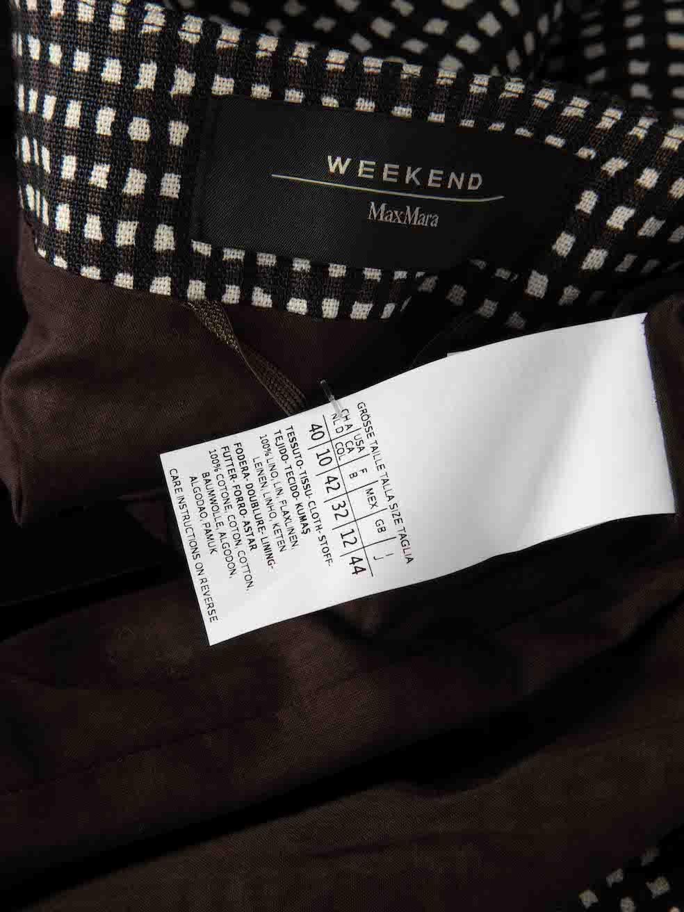 Women's Max Mara Weekend Max Mara Grey Printed Check Mid-Length Coat Size L For Sale
