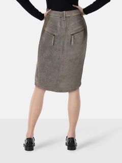 Max Mara Weekend Max Mara Grey Suede Belted Skirt Size S