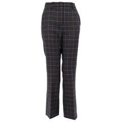 Max Mara Weekend Max Mara Pantalones a cuadros de lana gris Talla S