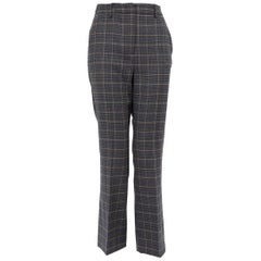 Max Mara Weekend Max Mara Grey Wool Checkered Trousers Size S