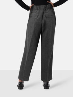 Max Mara Weekend Max Mara Grey Wool Straight Leg Trousers Size XXL