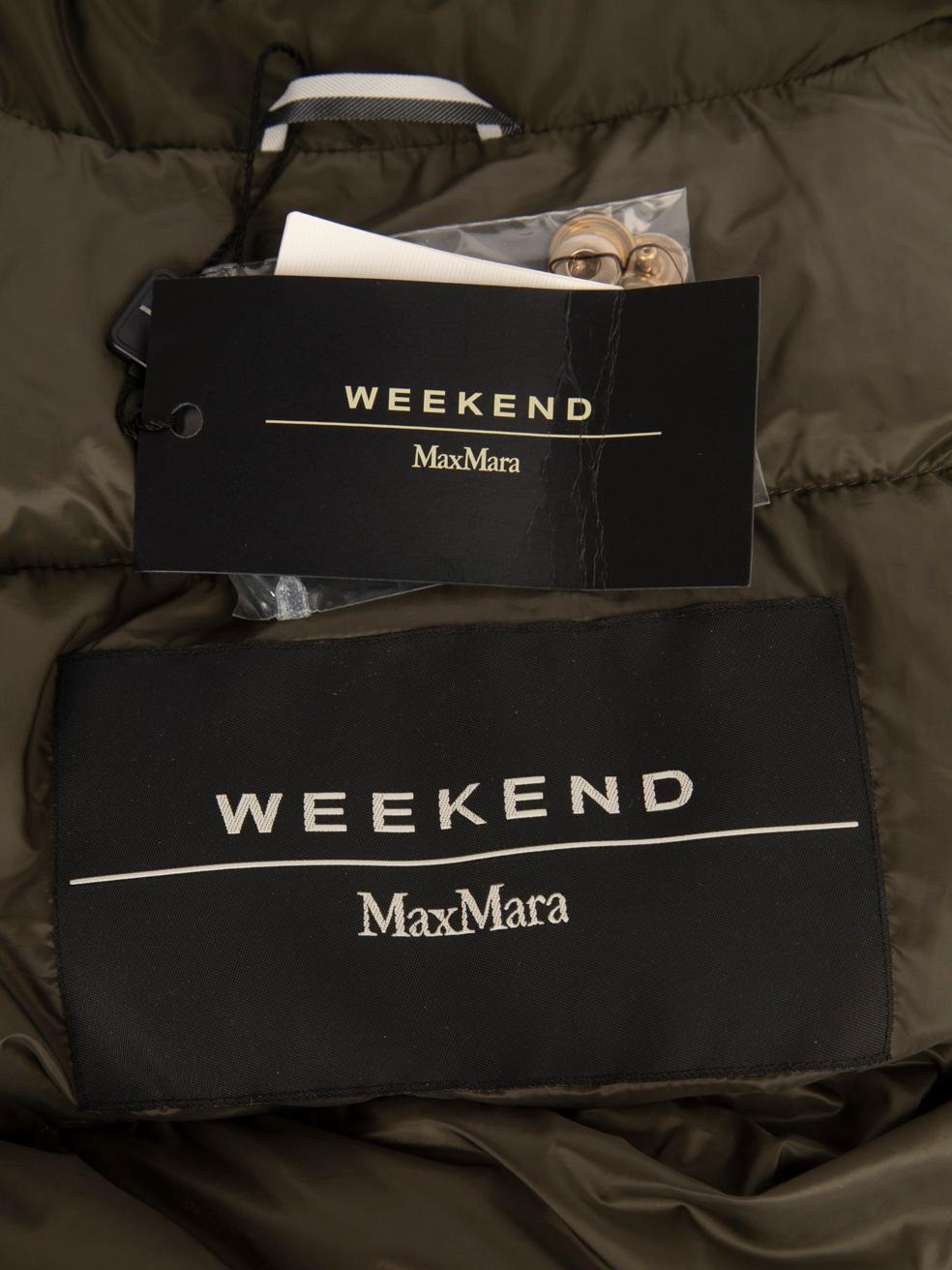 Max Mara Weekend Max Mara Khaki Furetto Puffer Coat Con Cappello Taglia XXS in vendita 2