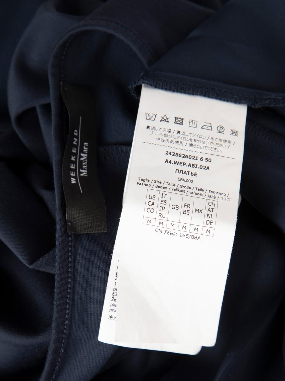 Women's Max Mara Weekend Max Mara Navy Short Sleeve Midi Pleated Dress Size M For Sale