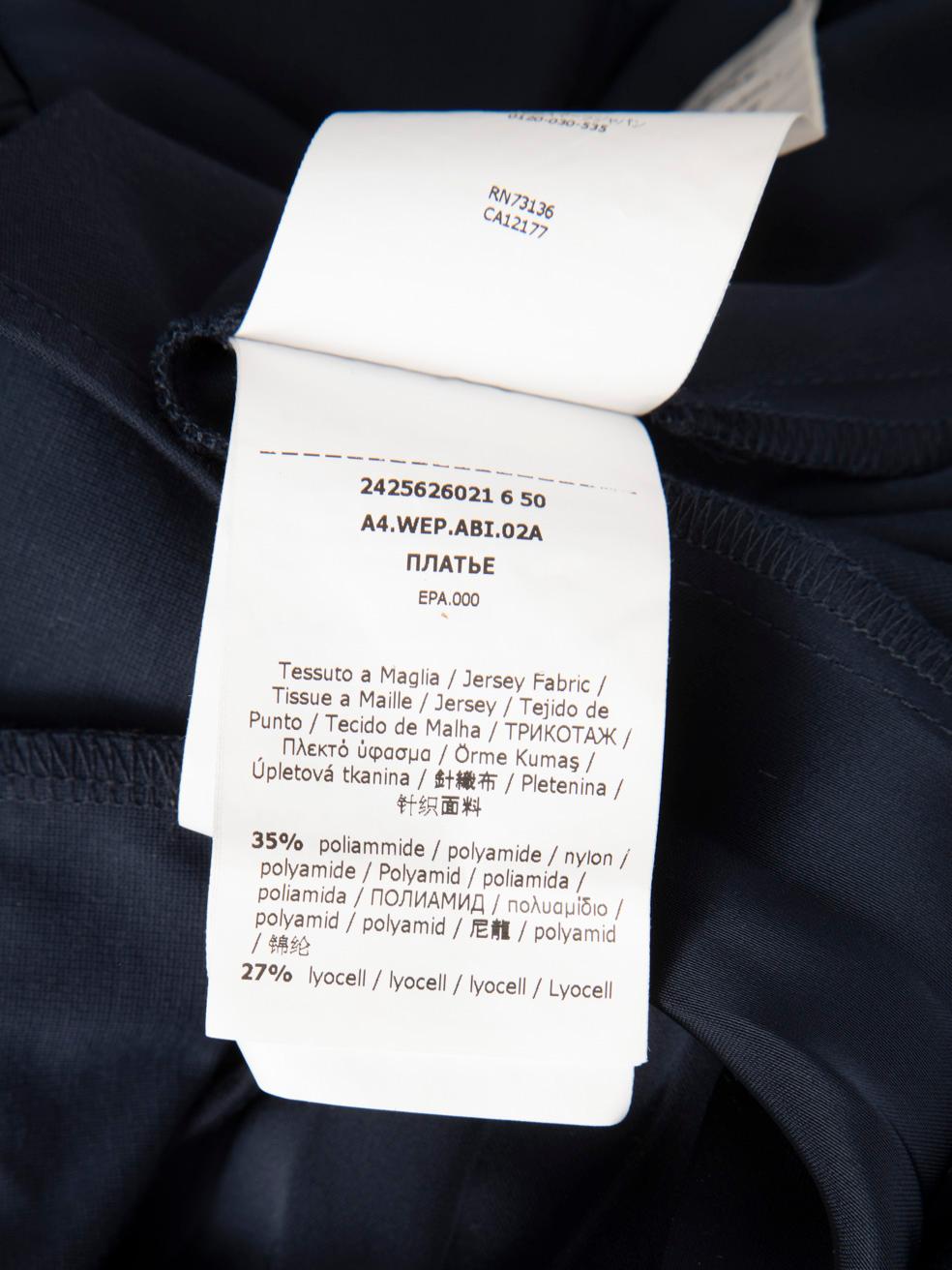 Max Mara Weekend Max Mara Vestido azul marino de manga corta Midi plisado Talla M en venta 1
