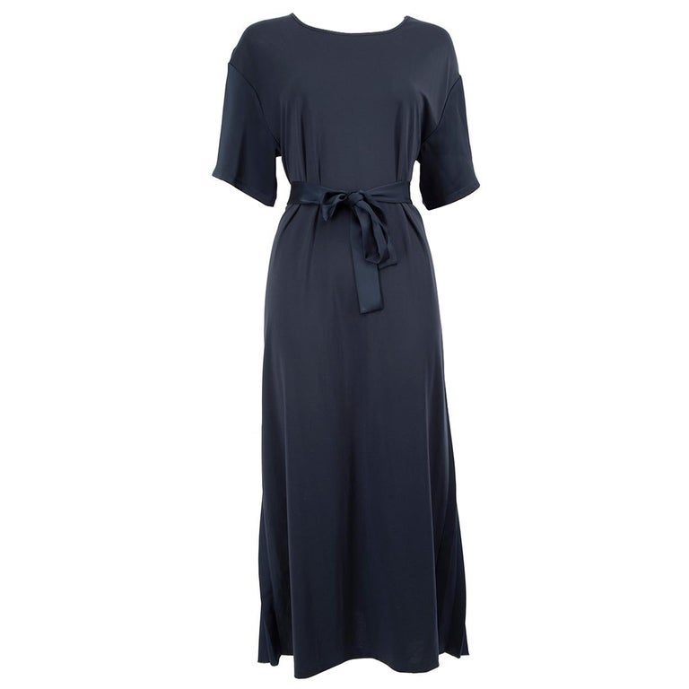Max Mara Weekend Max Mara Navy Short Sleeve Midi Pleated Dress Size M at  1stDibs