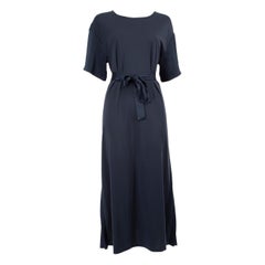 Max Mara Weekend Max Mara Vestido azul marino de manga corta Midi plisado Talla M