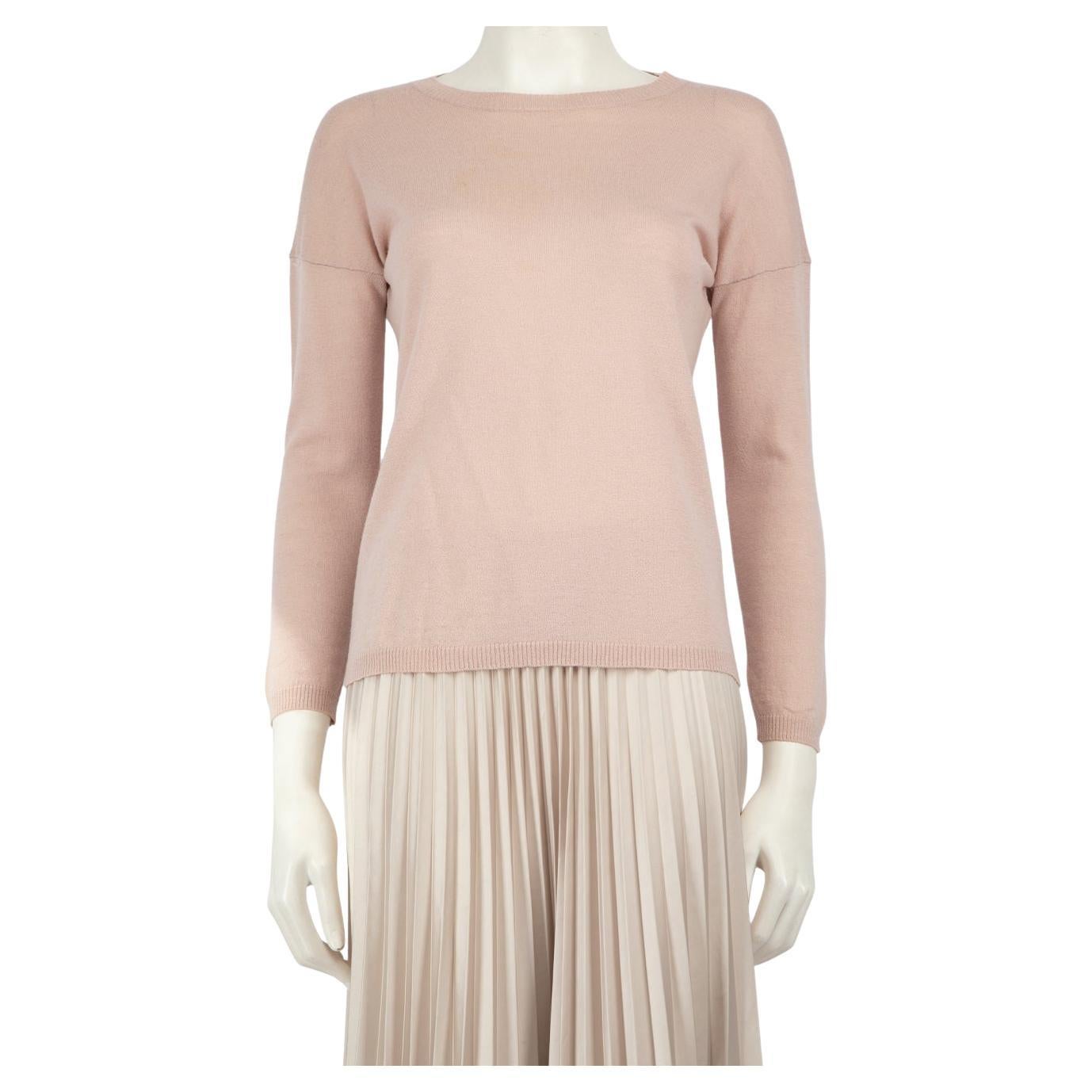 Max Mara Weekend Max Mara Rosa Wollstrick-Pullover mit langen Ärmeln Größe XS