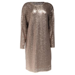 Miniabito da weekend Max Mara con paillettes, in poliestere marrone