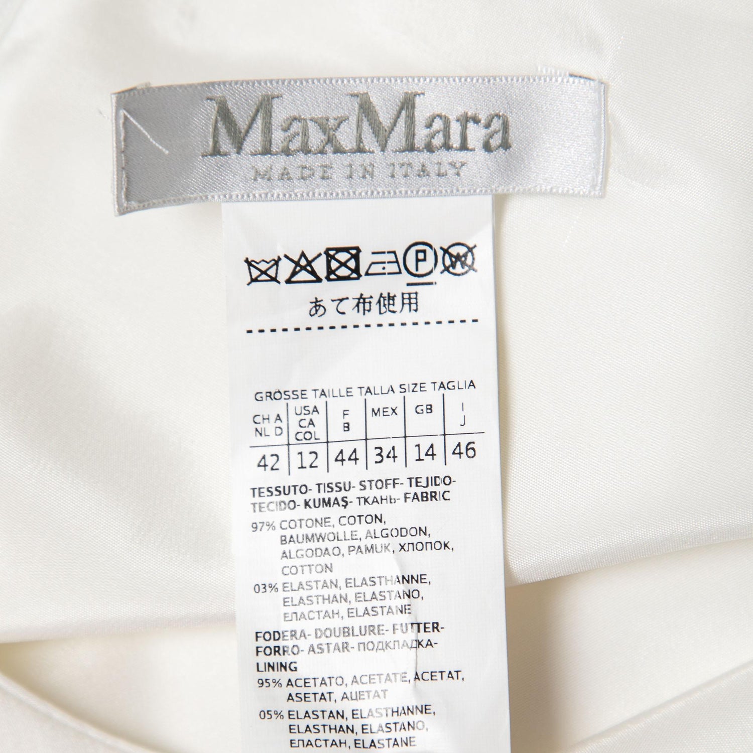 Max Mara White Cotton Cap Sleeve Belted Dress L at 1stDibs