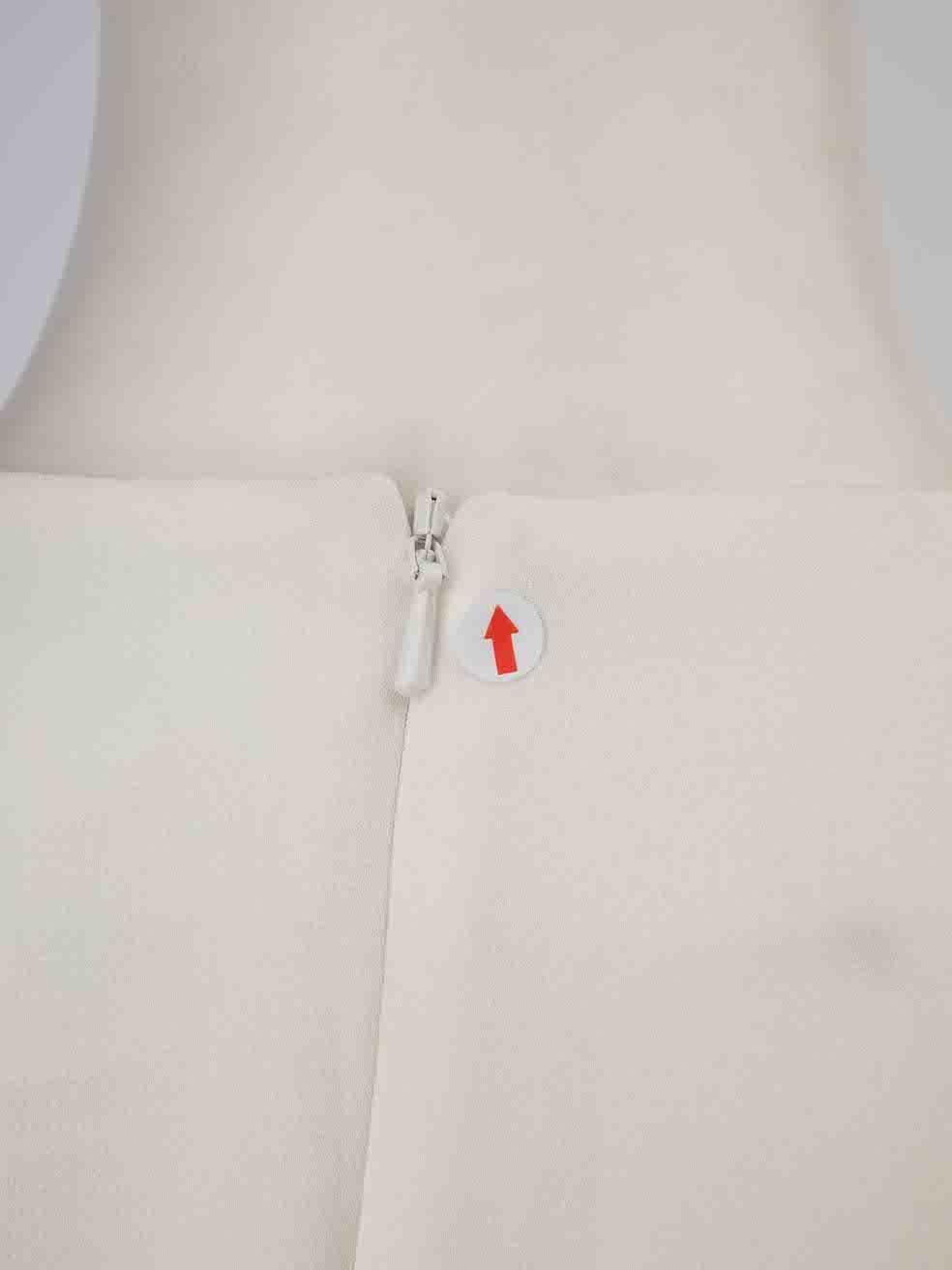 Max Mara White Gathered Neckline Dress Size M In Good Condition In London, GB