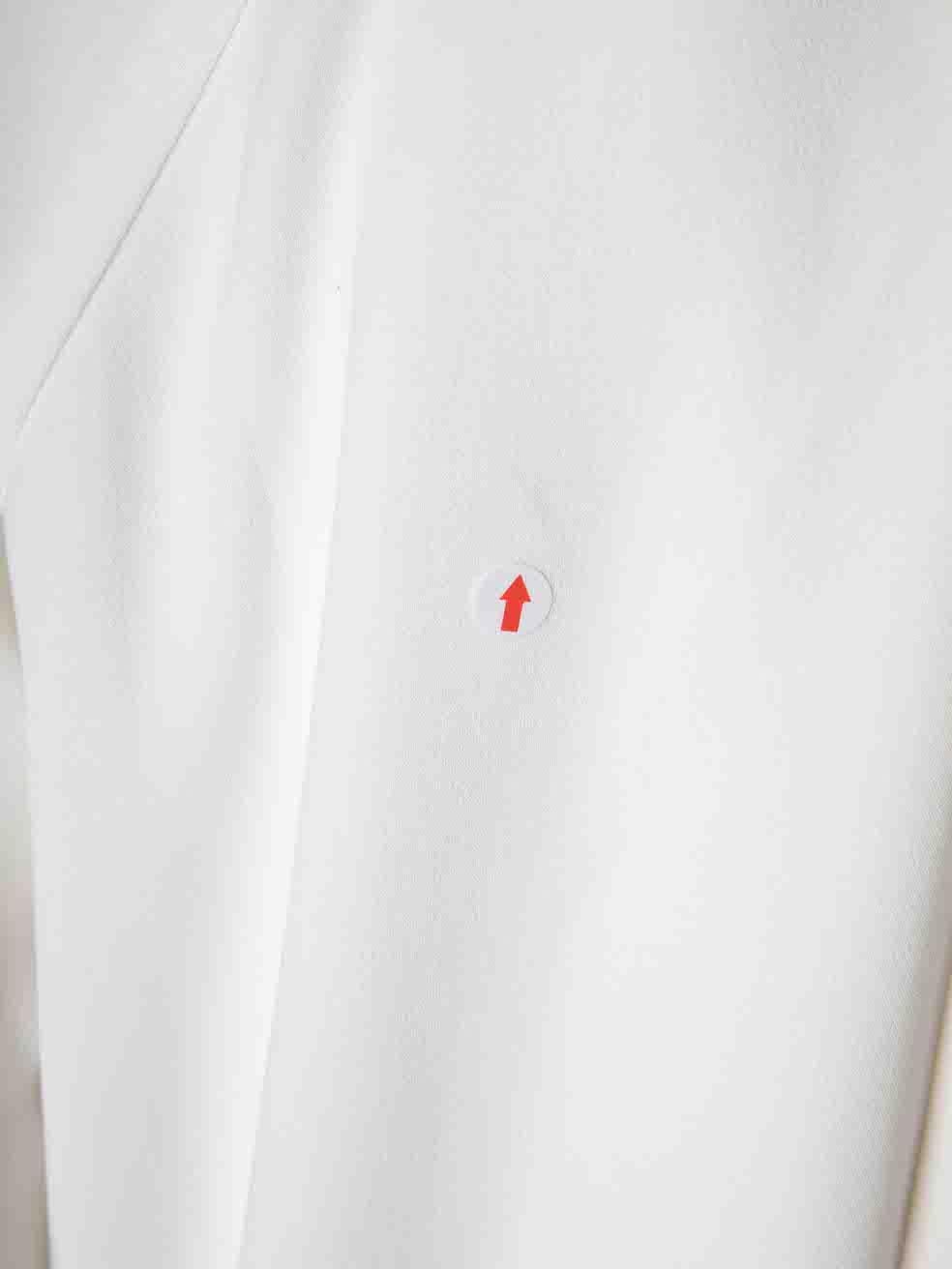 Women's Max Mara White Gathered Neckline Dress Size M