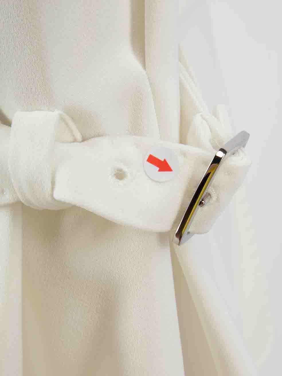 Max Mara White Gathered Neckline Dress Size M 2