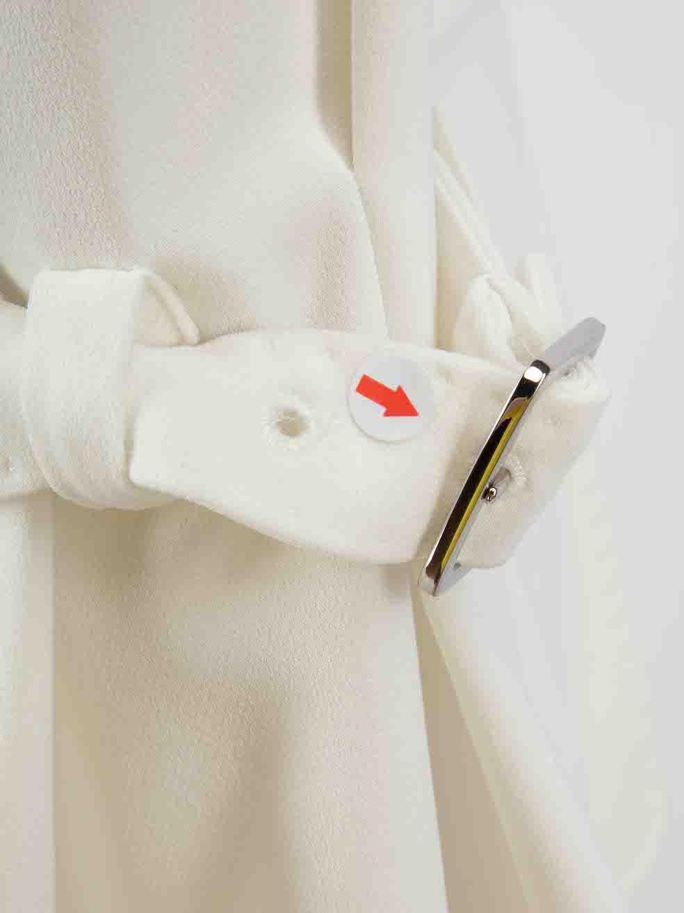 Max Mara White Gathered Neckline Dress Size M For Sale 3