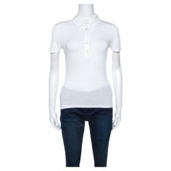 Max Mara White Jersey Collared T-shirt M