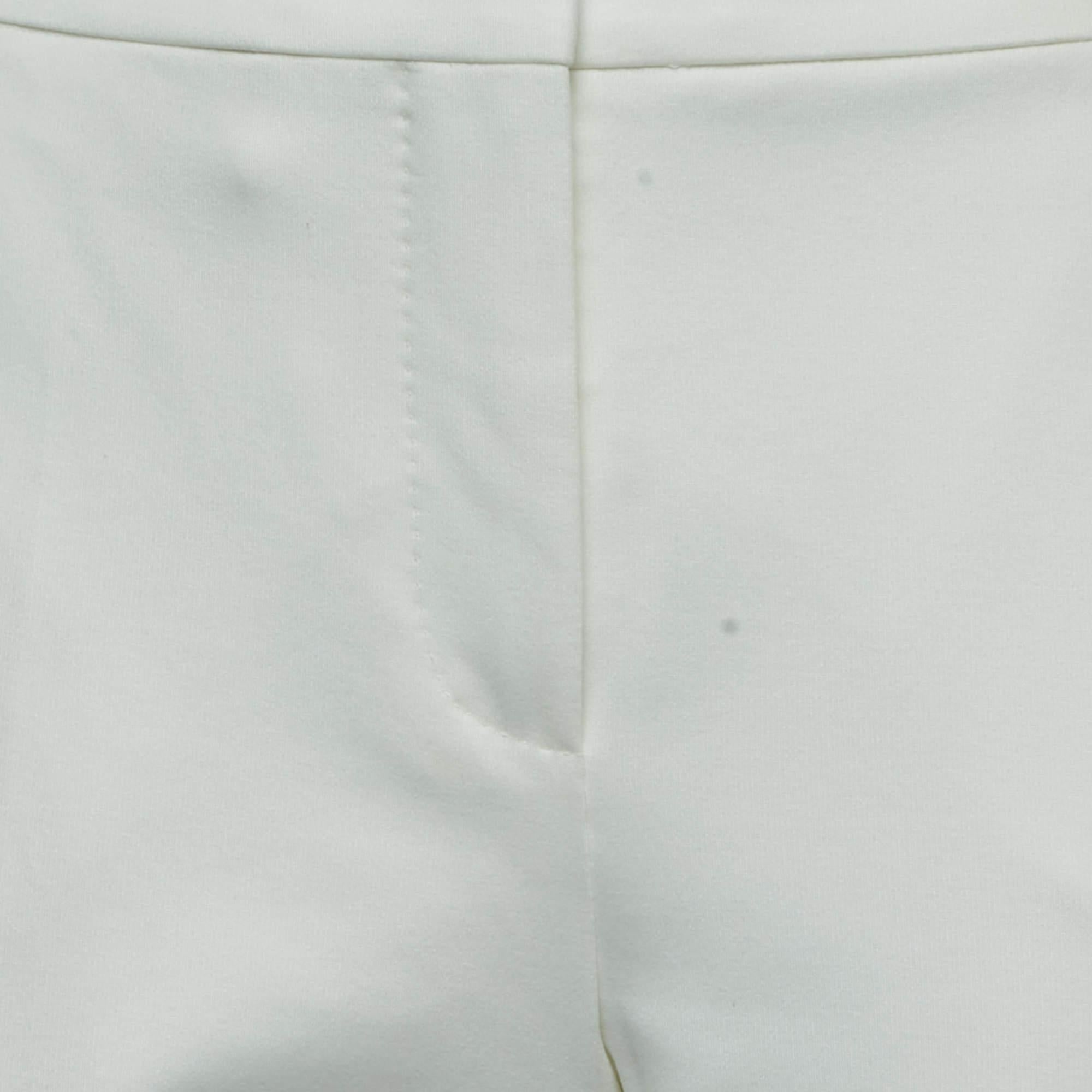 Gray Max Mara White Jersey Knit Tapered Trousers XL