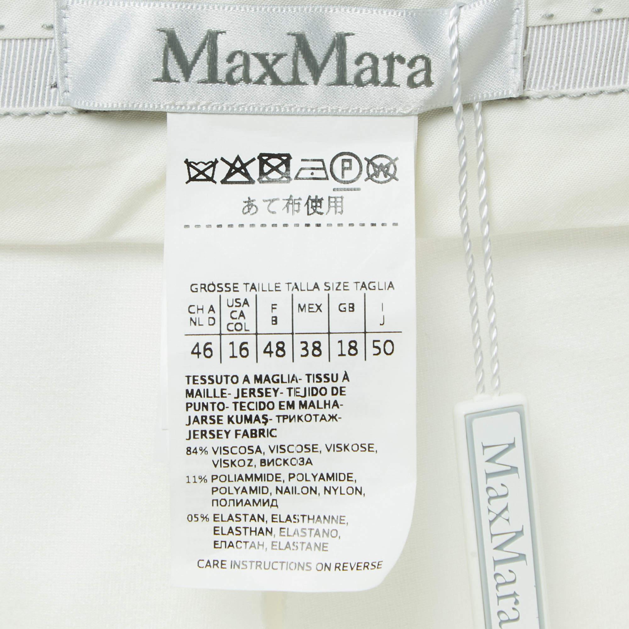 Women's Max Mara White Jersey Knit Tapered Trousers XL