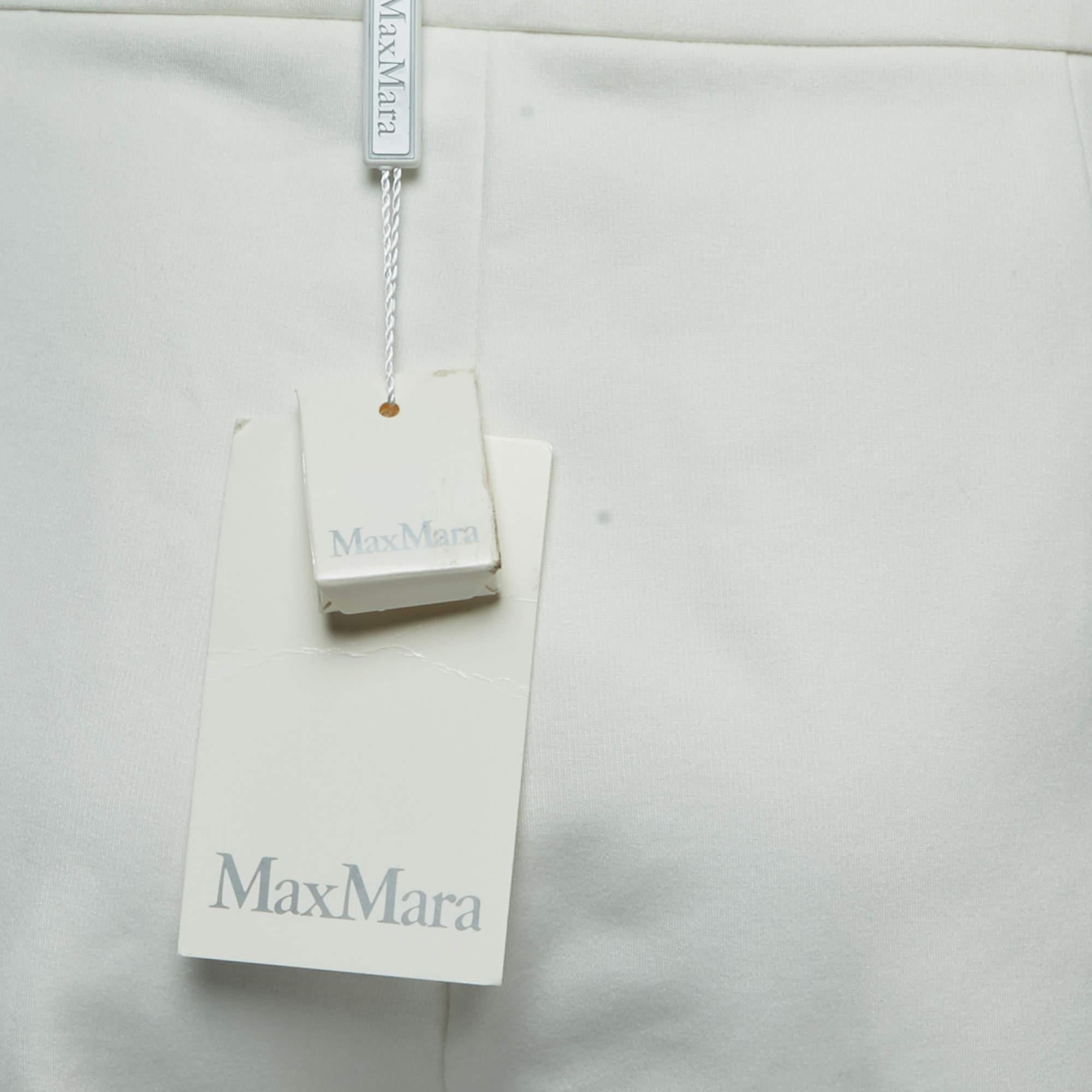 Max Mara White Jersey Knit Tapered Trousers XL 1