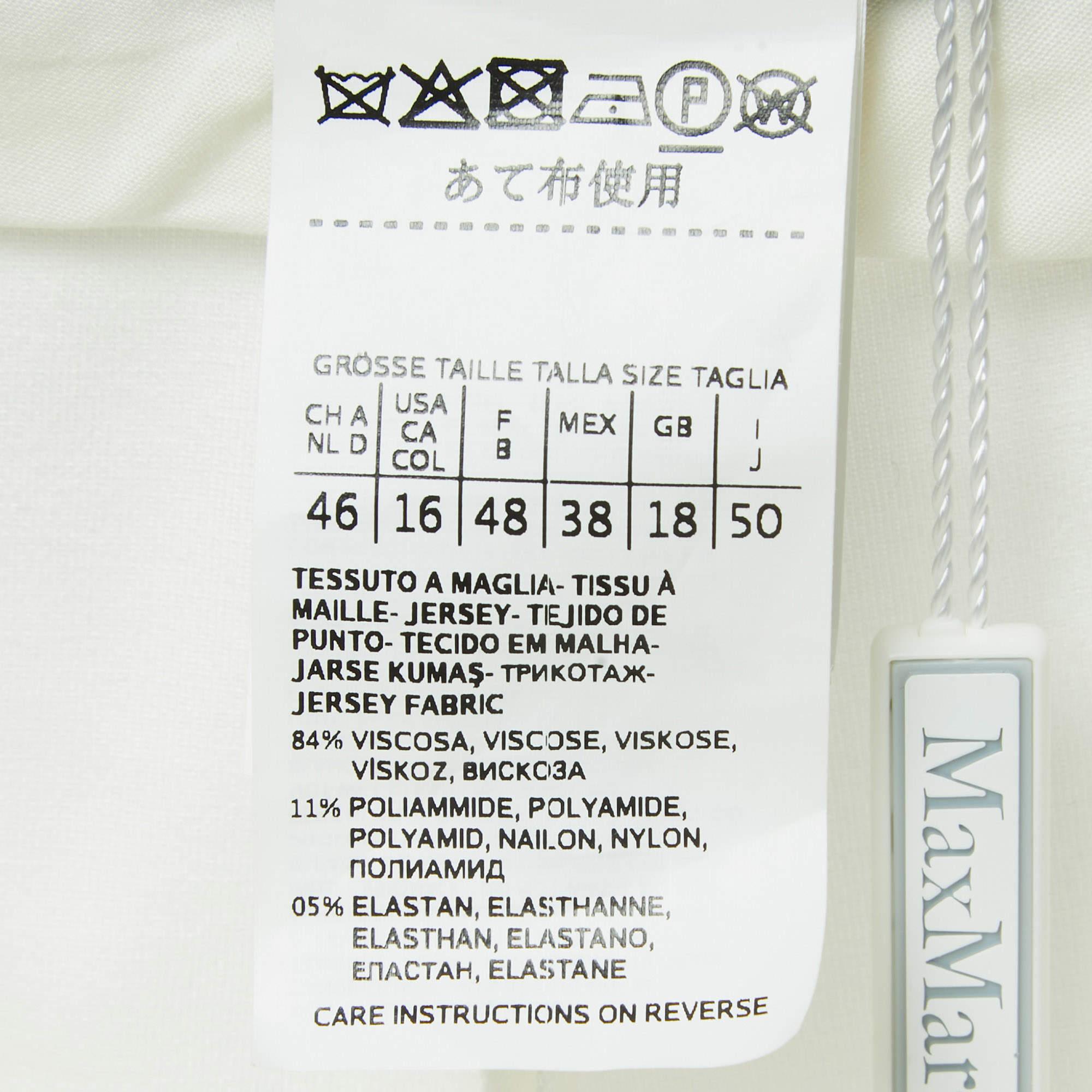 Max Mara White Jersey Knit Tapered Trousers XL 2