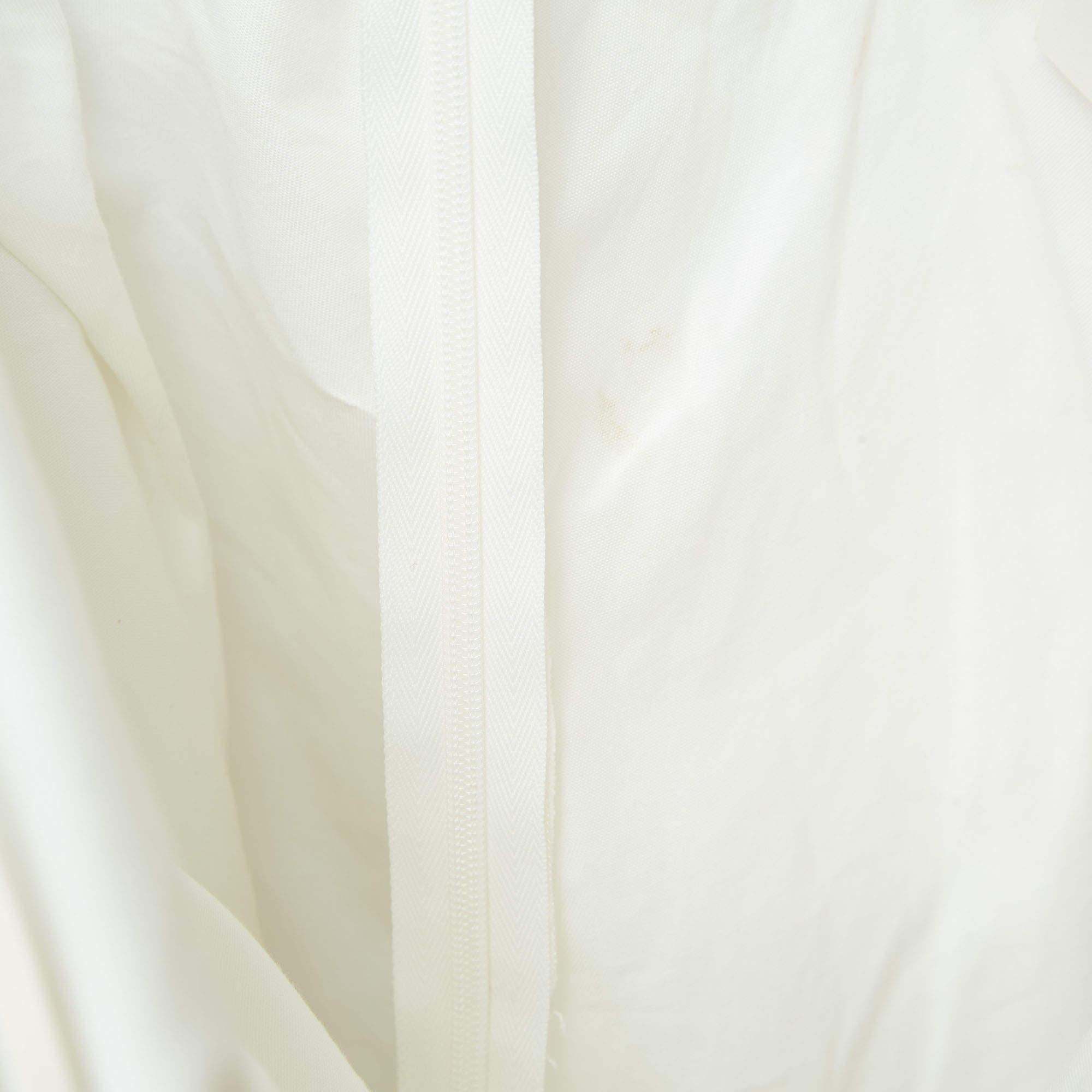 Robe Ermione Max Mara en jacquard de lurex blanc à col bénitier L Excellent état - En vente à Dubai, Al Qouz 2