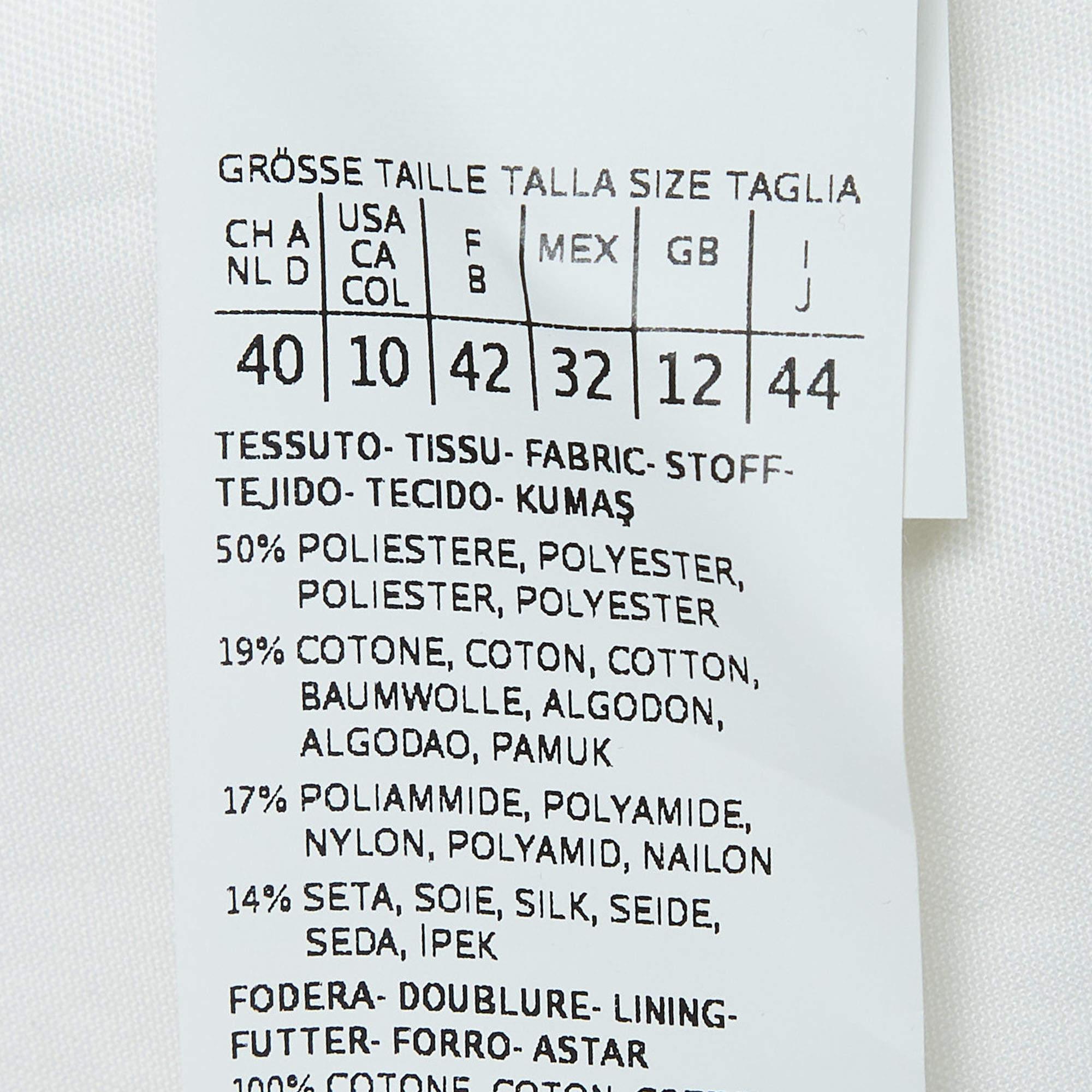 Max Mara White Lurex Jacquard Halter Neck Ermione Gown L For Sale 5