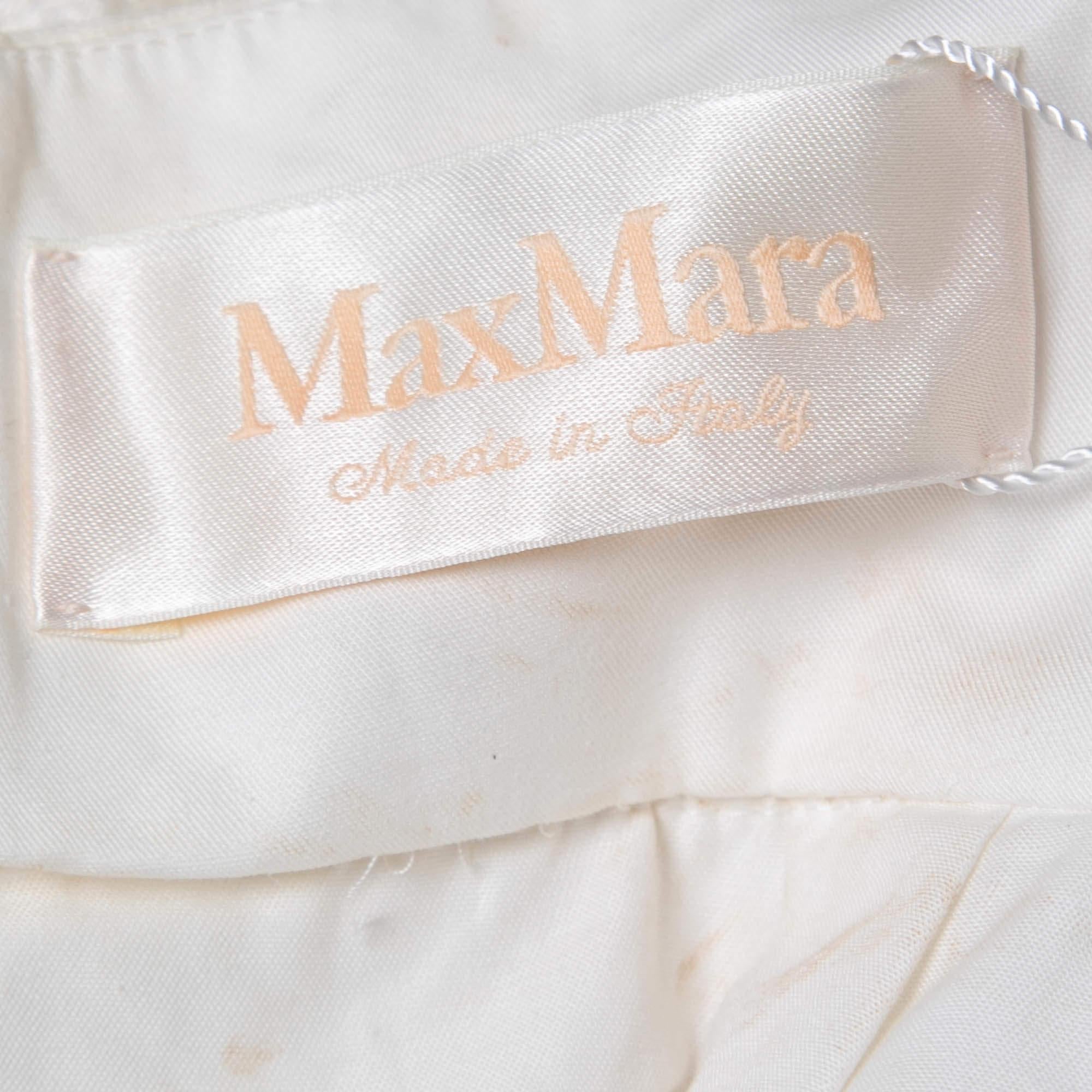 Max Mara White Lurex Jacquard Halter Neck Ermione Wedding Dress M For Sale 3
